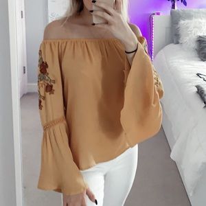 off the shoulder flower top